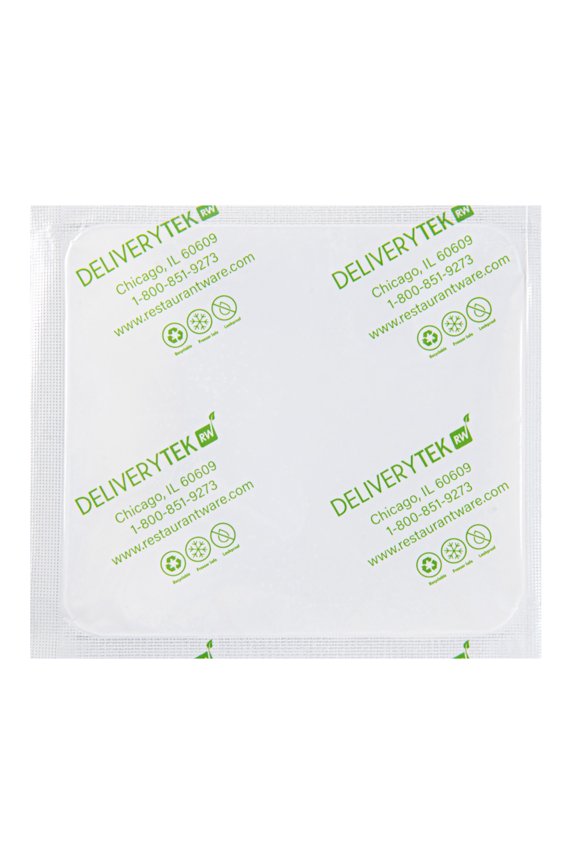 -Delivery Tek 5.1 x 4.5 Inch Shipping Ice Packs, 100 Durable Cold Packs - Easy-To-Use Design, Leakproof, Plastic Dry Ice Packs , Reusable, For Frozen Meat, Vegetables, or Beverages