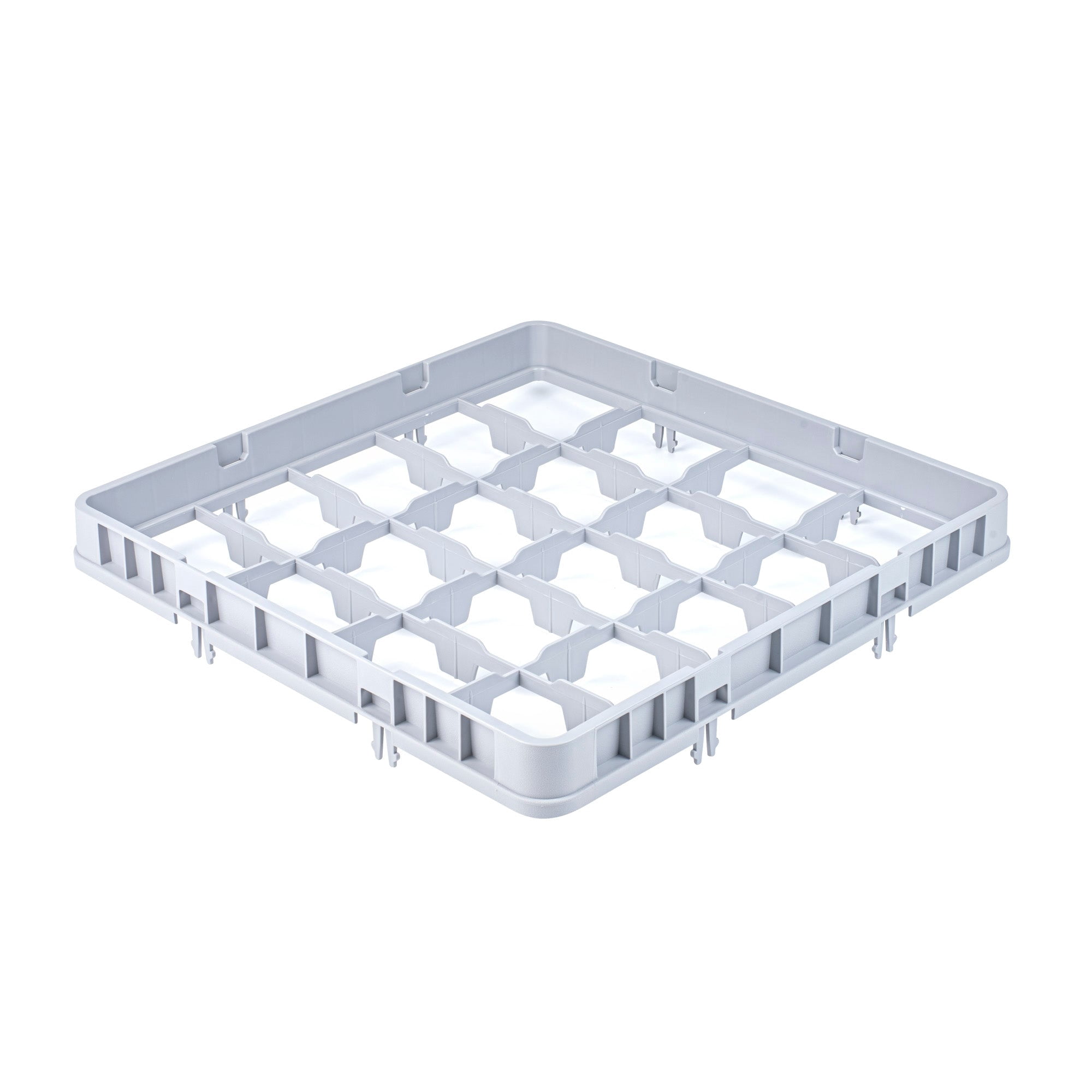 Restaurantware EXTENDER ONLY, Clean Tek Professional Half Drop Glass Rack Extender, 1 Heavy Duty Gray Polypropylene Add-On with 49 Compartments, Durable Dishwasher Extender, Rack Sold Separately