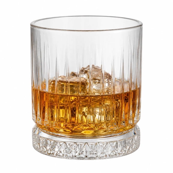 Restaurantware-Elysia 7 Ounce Whiskey Glasses, 6 Cut Rocks Glasses - Lead-Free, Weighted Base, Clear Glass Tumblers, Dishwasher-Safe, For Scotch, Bourbon, And Cocktails