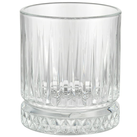 Restaurantware-Elysia 7 Ounce Whiskey Glasses, 6 Cut Rocks Glasses - Lead-Free, Weighted Base, Clear Glass Tumblers, Dishwasher-Safe, For Scotch, Bourbon, And Cocktails
