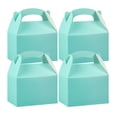 thumbnail image 1 of Restaurantware Gable Gift Boxes Pack of 100 Paper Treat Boxes 6 x 3.5 x 3.5 Inches With Window, Disposable Blue and White Containers, Freezer-safe, For Weddings or Birthdays, 1 of 11
