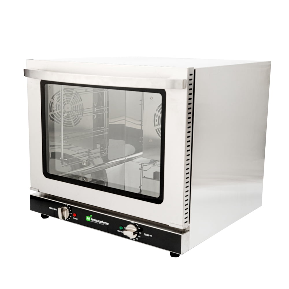 Restaurantware-Hi Tek Half Size Convection Oven, 1 Countertop Electric Oven - 2.3 Cu. Ft., 208/240V, Stainless Steel Commercial Convection Oven, 2800W, 4 Racks Included