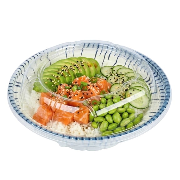 Bento Tek Round Clear Plastic Lid - Fits 10 oz Asian Style Bowl - 6 3/4'' x 6 3/4'' x 1 1/4'' - 400 count box