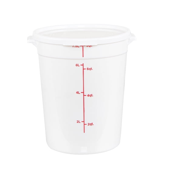 Met Lux Round White Plastic Food Storage Container Lid - Fits 6 and 8 qt - 10 count box