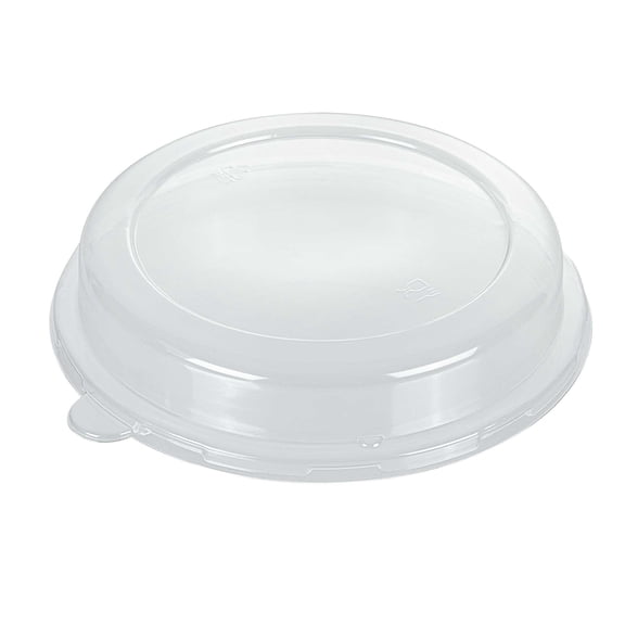 Pulp Safe Round Clear Plastic Dome Lid - Fits 32 oz Bagasse Salad Bowl - 100 count box