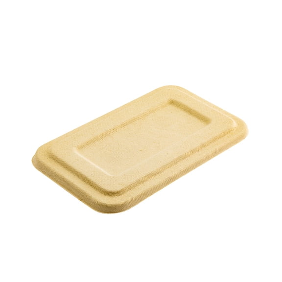 Restaurantware-LIDS ONLY: Pulp Tek White Lids For 2 Compartment Take Out Containers, 100 Bagasse Lids For 34 Ounce Containers - Containers Sold Separately, Made From Sugarcane