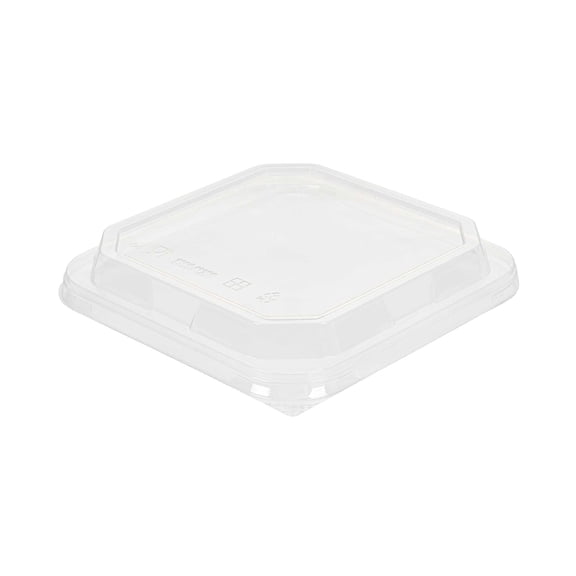 Sustain Octagonal Clear PLA Plastic Dome Lid - Fits 34 oz Container - 7" x 7" x 1 1/4" - 100 count box