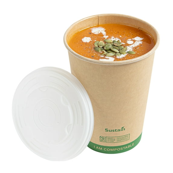 Restaurantware LIDS ONLY White Plastic Lids 200 Pack for 12, 16, 24 & 32 oz Food Containers Disposable Sustainable Vented Durable Meal Prep 4.53" Food Covers For Soup Serving Containers