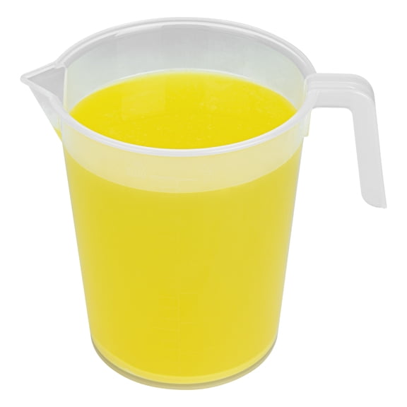 Restaurantware Measuring Cups, 2 Quarts Pack of 10 Conical Spout Liquid Measuring Cups Embossed Ml and Oz Graduations, Clear Plastic Scaling Vessel with Handle, For Cooking, Baking, For Oil, Flour