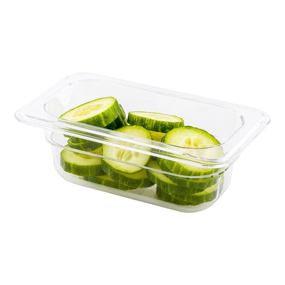 Met Lux Rectangle Clear Plastic 1/4 Size Cold Food Storage Container - 6" Depth - 1 count box