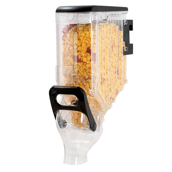 Met Lux 3 Gal Black Plastic Wall Mount Cereal Dispenser - 26 1/2" x 13 3/4" x 4" - 1 count box