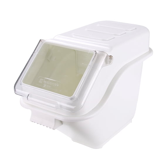 Met Lux 6 gal Rectangle White Shelf Ingredient Bin - with 2 1/2 Cup Measuring Scoop - 1 count box