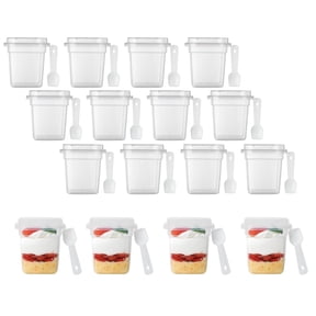 Mini Serve 10 oz Round Clear Plastic Dessert Cup - with Lid - 3 1/2'' x 3 1/2'' x 3 1/2'' - 100 count box