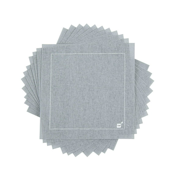 Napluxe Square Gray Cotton Cocktail Napkin - Organic, Disposable - 4 1/2" x 4 1/2" - 50 count box