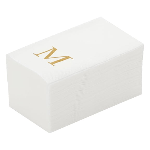 Luxenap Rectangle Silver Letter X White Paper Linen-Feel Guest Towel / Napkin - Air Laid, Sans Serif Font - 15 3/4" x 8" - 2000 count box