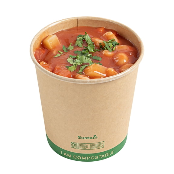Restaurantware Paper Soup Containers 200 Pack Of 24 oz Disposable Kraft To Go Hot Soup Serving Bowls BPI-Certified Compostable Leakproof Stackable Food Containers For Noodles, Pasta And Desserts