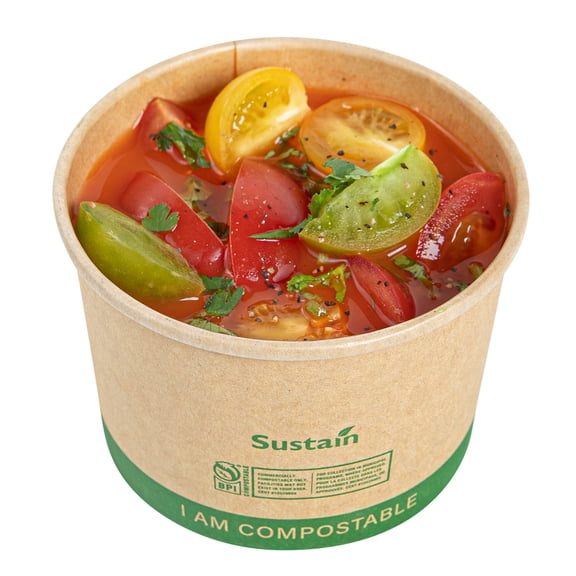 Restaurantware Paper Soup Containers 200 Pack Of 8 oz Disposable Kraft To Go Hot Soup Serving Bowls BPI-Certified Compostable Leakproof Stackable Food Containers For Noodles, Pasta And Desserts