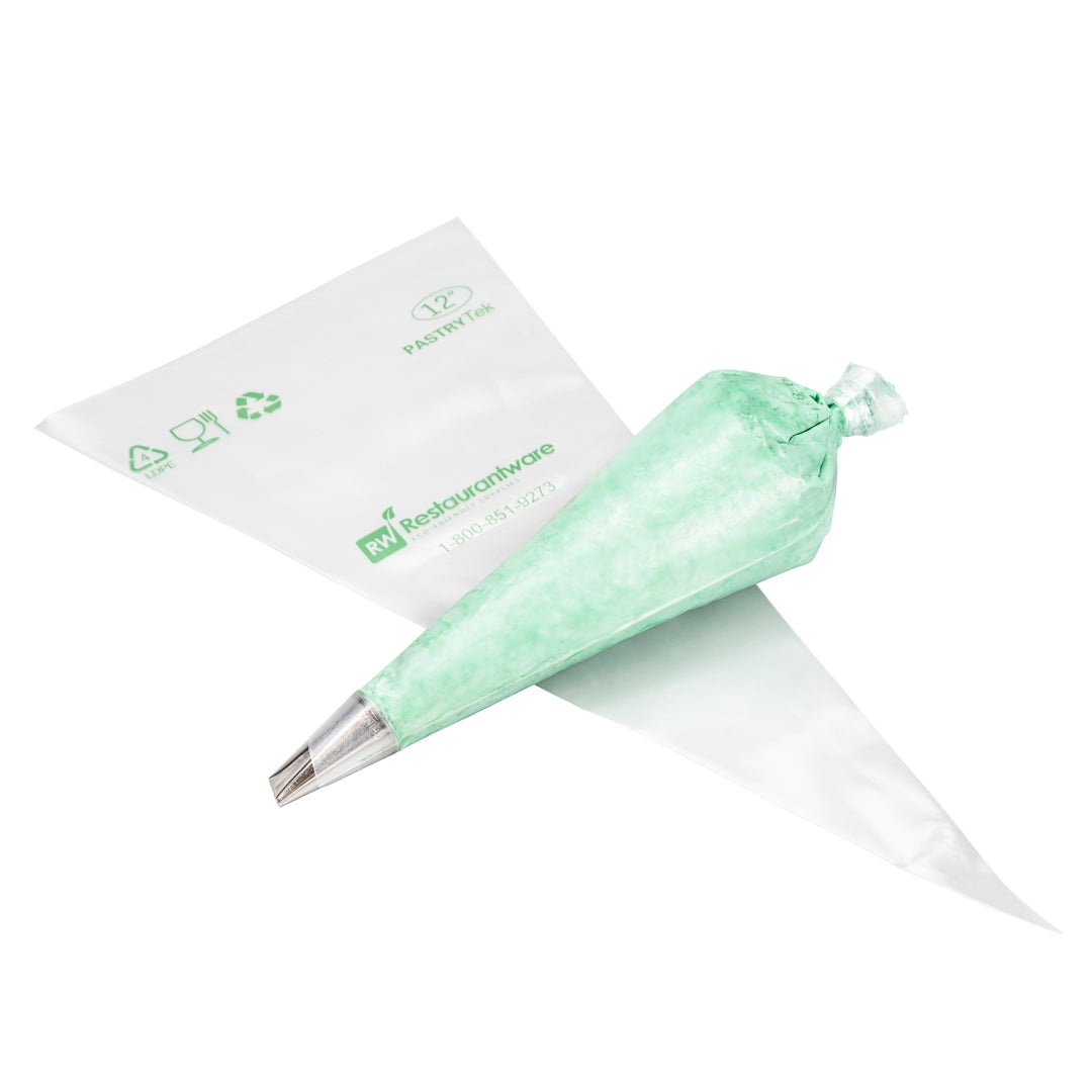 Pastry Tek Clear Plastic Pastry Piping Bag - Dual Color - 18