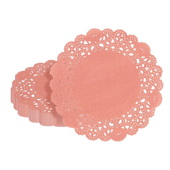 Pastry Tek Round Navy Blue Paper Doilies - Lace - 4" x 4" - 4000 count box