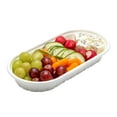 thumbnail image 1 of Pulp Tek 27 oz Oval Natural Sugarcane / Bagasse Take Out Container - 9 1/2" x 4 3/4" x 2" - 100 count box, 1 of 4
