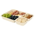 thumbnail image 1 of Pulp Tek 43 oz Rectangle Natural Bagasse To Go Tray - 5-Compartment - 11" x 8 1/2" x 1 1/2" - 100 count box, 1 of 11