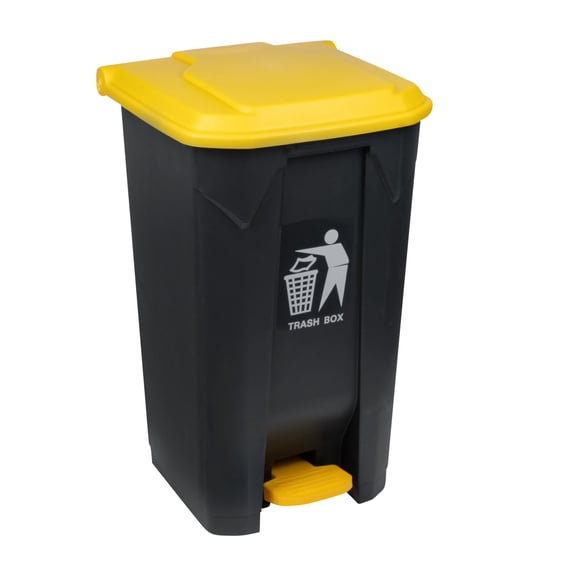 RW Clean 21 gal Dark Gray Plastic Step-On Trash Can - 19 1/2" x 17" x 28" - 1 count box