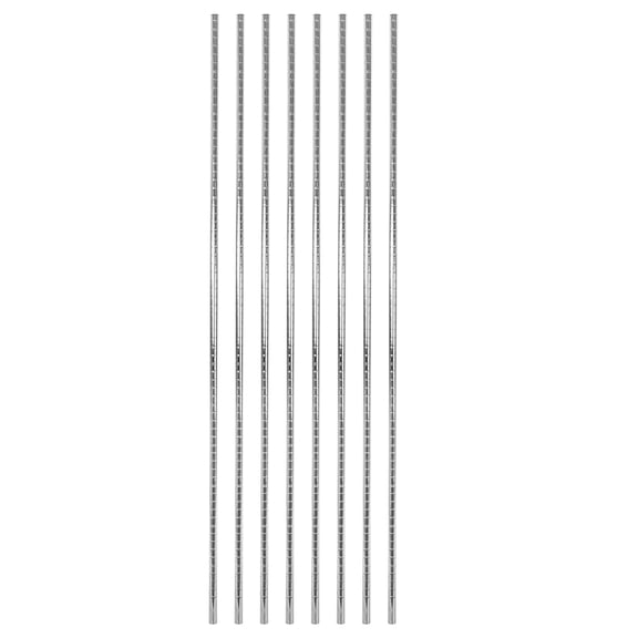Restaurantware-SHELVING POSTS ONLY: Chef 101 74 Inch Shelving Posts, 4 NSF Certified Chrome Poles - Shelves Sold Separately, 4 Leveling Feet Included, Steel Wire Poles, No Corrosion