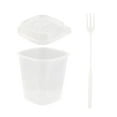 thumbnail image 1 of Asporto 17 oz Clear Plastic Salad To Go Cup - with Clear Lid and Fork - 3 1/2" x 3 1/2" x 4" - 100 count box, 1 of 10