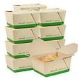 thumbnail image 1 of Sustain 71 oz Rectangle Bamboo Paper #3 Bio Box Take Out Container - with PLA Lining, Compostable - 8 1/2" x 6 1/4" x 2 1/2" - 50 count box, 1 of 11