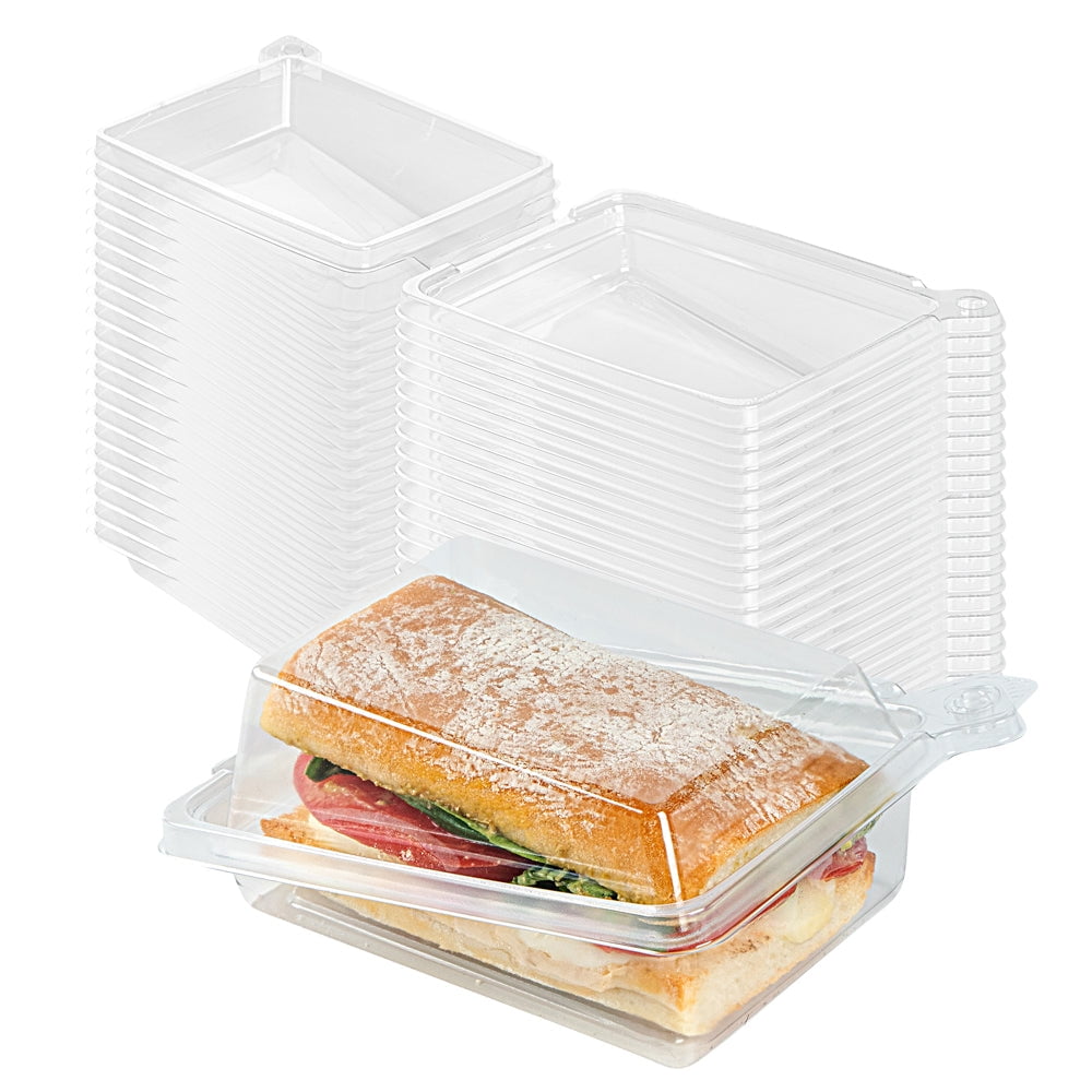 Tamper Tek Rectangle Clear Plastic Sandwich / Pinwheel Container - with ...