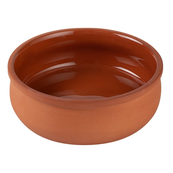 Restaurantware-Terra Tek 17 Ounce Terracotta Cazuelas, 2 Brown Glazed Clay Pots For Cooking - Oven-Ready, Microwavable, Terracotta Serving Pots, Dishwashable, For Cooking And Serving