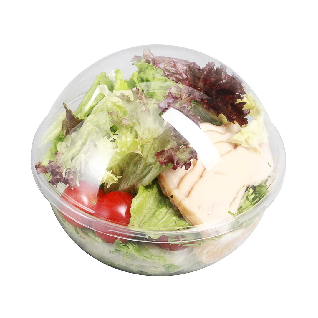 Sphere Containers Thermo Tek 21 oz Clear Plastic Sphere Salad Container - with Dome Lid ...