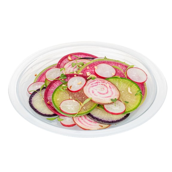 Restaurantware-Vetri 13 x 13 Inch Glass Serving Dish, 1 Durable Unique Serving Dish - Translucent White FInish, Dishwashable, Clear Glass Dinnerware, For Hot Or Cold Foods