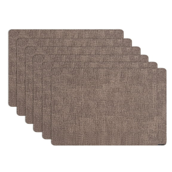 Restaurantware Vinyl Placemats 6-Pack of 17.7 x 11.8 Inches Easy-Clean Rectangle Table Mats Waterproof Dining Table Placemats Dark Gray