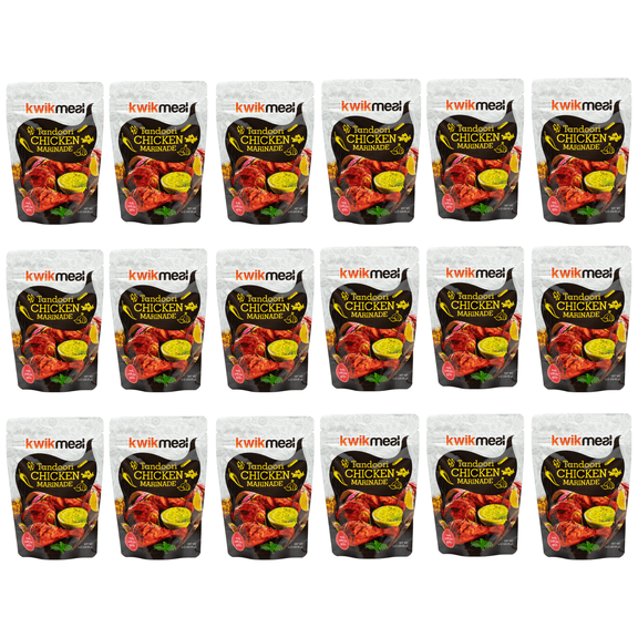 KwikMeal Restaurant-Style Punjabi Tandoori Chicken Marinade Paste | Authentic North Indian Tandoori & Tikka Marinade with 12 Aromatic Spices, Yogurt, Ginger & Garlic | 18 X 8 Oz Packs
