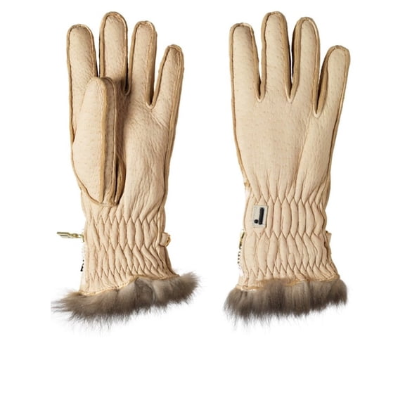 Restelli Men's Light Beige Peccary Opossuy Gloves Neutrals