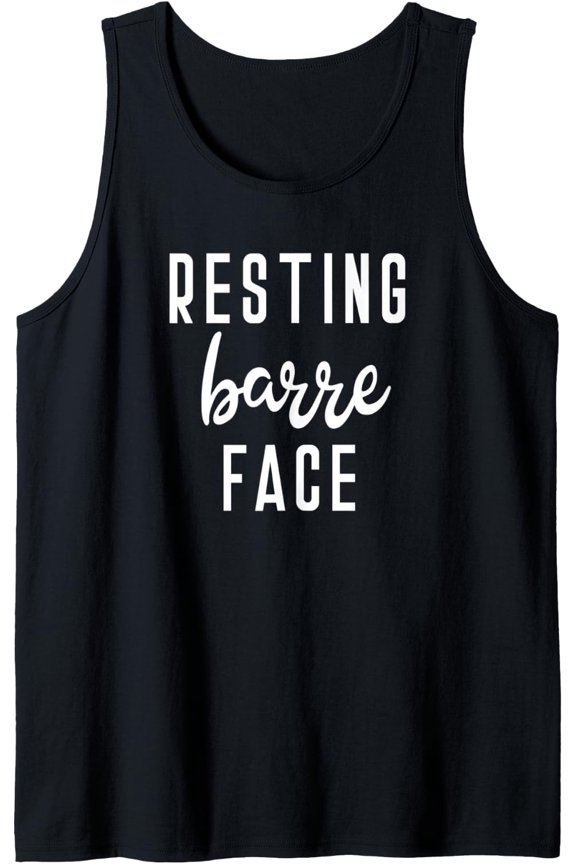 Resting Barre Face - Yoga Exercise Barre Sports Muscle Tank Top Size S-3XL