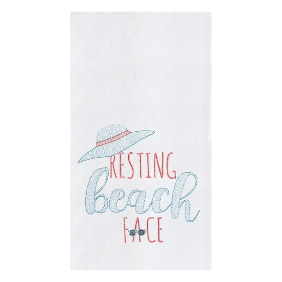 Resting Beach Face Flour Sack Cotton Kitchen Towel