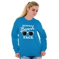 thumbnail image 1 of Resting Beach Face Summertime Vibes Women Crewneck Sweatshirt Brisco Brands 2X, 1 of 5