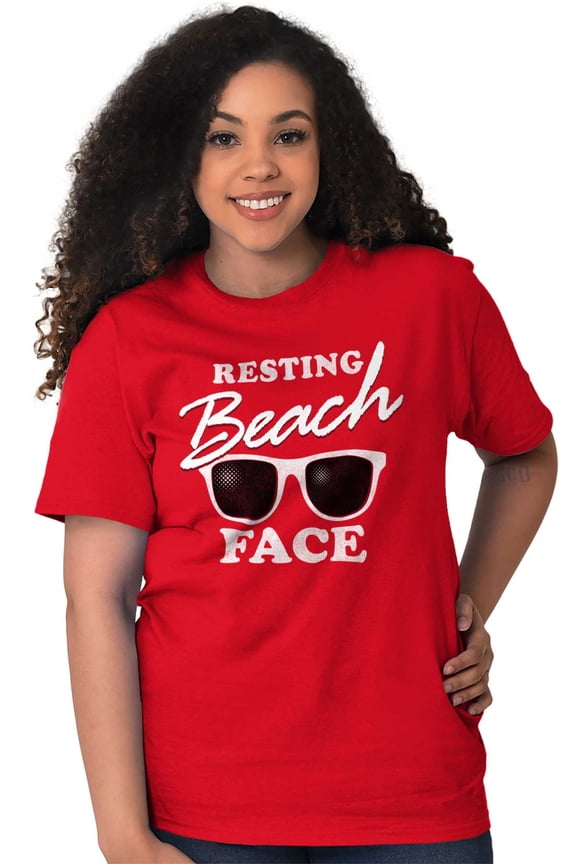 Resting Beach Face Summertime Vibes Women's Graphic T Shirt Tees Brisco Brands X