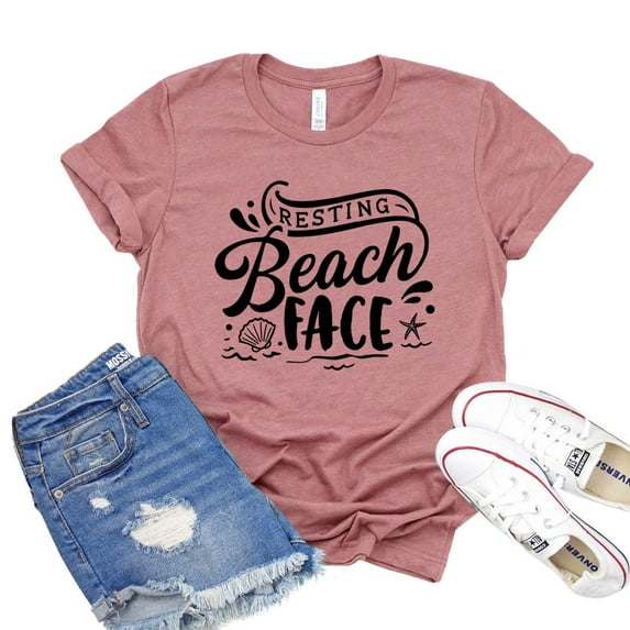 Resting Beach Face T-shirt Vacation Tee Weekend Shirts Bachelorette Gift Summer Tshirt Women's Vacay Shirt