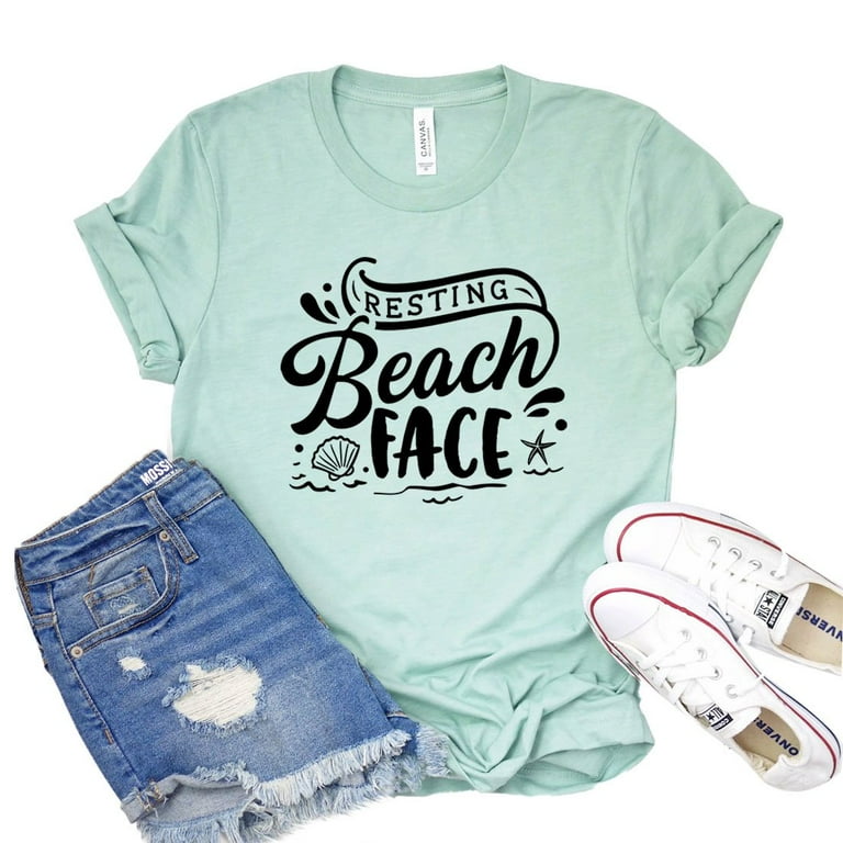 Womens Resting Beach Face T-Shirt For Women Womens Resting Beach Face T-Shirt For Women