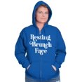 thumbnail image 1 of Resting Brunch Face Cute Funny RBF Womens Plus Size Graphic Zipper Hoodie Brisco Brands 4X, 1 of 5