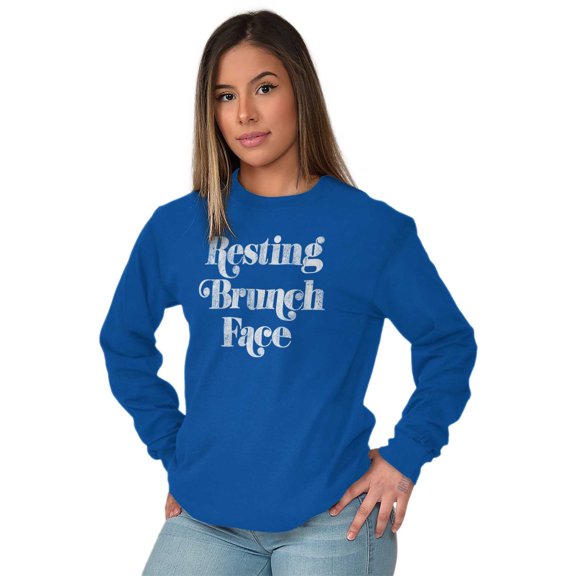 Resting Brunch Face Cute Funny RBF Women's Long Sleeve T Shirt Brisco Brands X