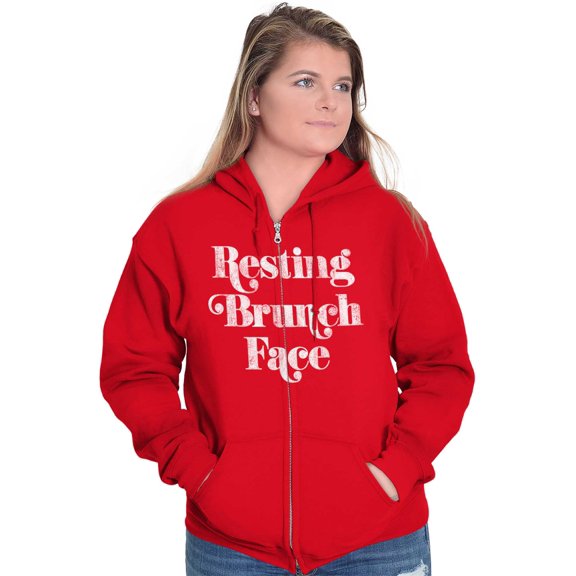 Resting Brunch Face Cute Funny RBF Zip Hoodie Sweatshirt Women Brisco Brands M