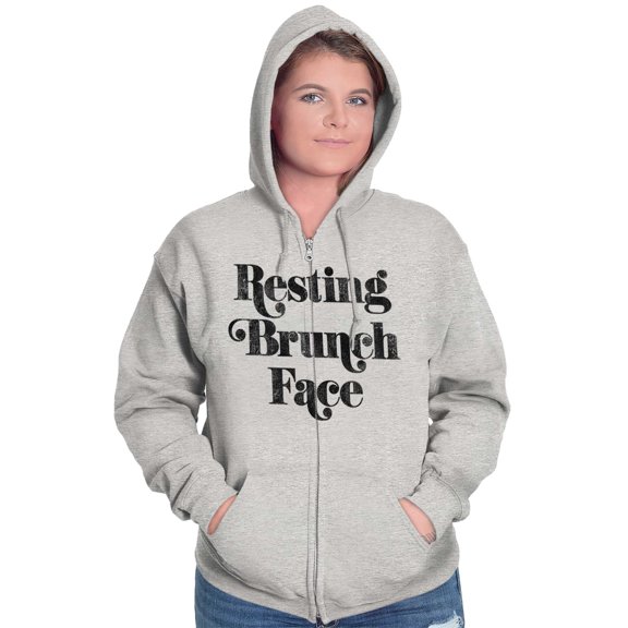 Resting Brunch Face Cute Funny RBF Zip Hoodie Sweatshirt Women Brisco Brands X