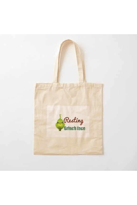 Resting Grlnch Face Cotton Tote Bag Canvas Tote Bag, Family Gift For Mother, Her