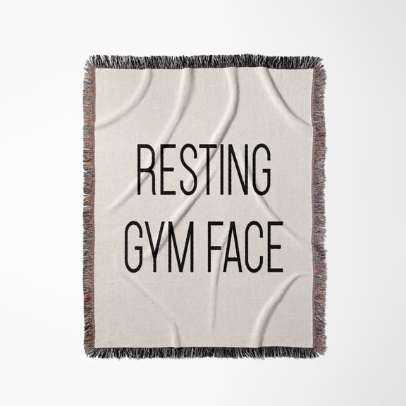 Resting Gym Face, Woven Blanket
