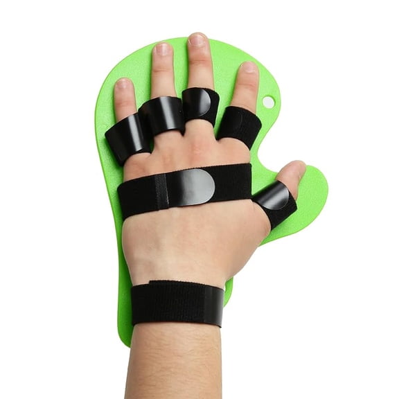 Resting Hand Splint with Finger Support,Brace for Stroke RecoveryFinger Straightener Extender, Hand Therapy Equipment (Fits Right or Left) 1Pcs