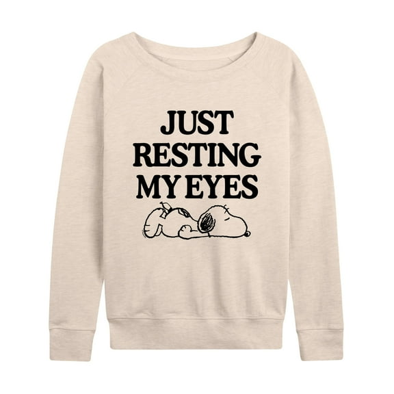 Resting My Eyes Snoopy  - Ladies French Terry Long Sleeve Shirt